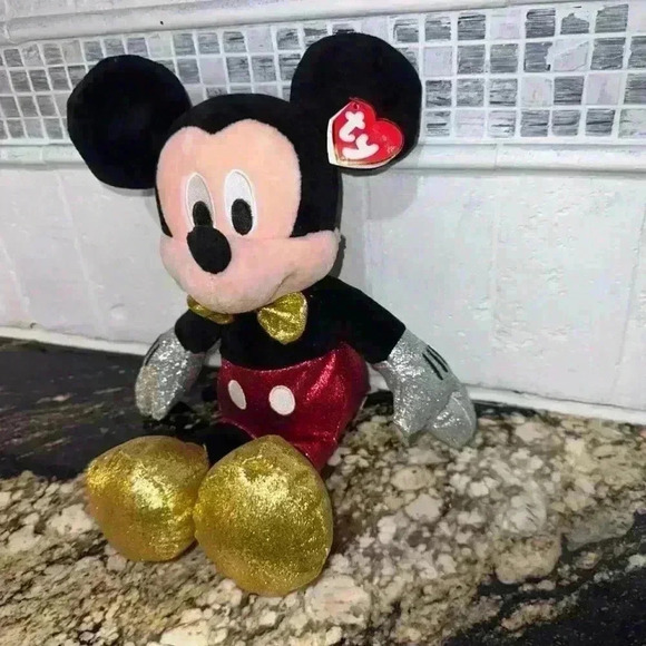 Ty Beanie Buddy Mickey Mouse Plush Toy One Size Black Red - Picture 4 of 14